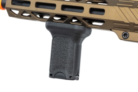 Karabinek ASG Specna Arms RRA SA-E25 HAL ETU™ Chaos Bronze z pomarańczowym urządzeniem wylotowym