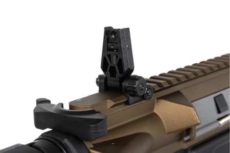 Karabinek ASG Specna Arms RRA SA-E24 HAL ETU™ Chaos Bronze z pomarańczowym urządzeniem wylotowym