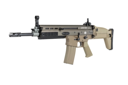 Karabinek szturmowy ASG Cybergun x FN HERSTAL SCAR-L z walizką transportową Tan