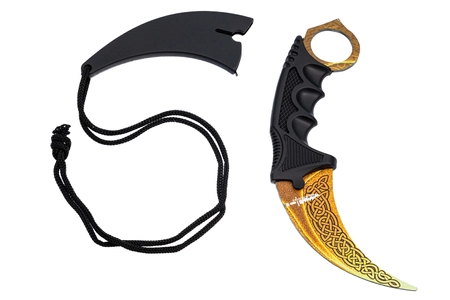 Karambit Tiger stripes, nieostry + pokrowiec