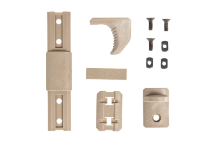 Modułowy chwyt Double Bell Hand Stop Kit na szynę MLOK Tan