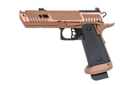 Pistolet ASG SRC Sahara Viper DUAL POWER z walizką transportową i magazynkiem green gas Flat Dark Earth