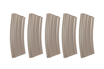 Zestaw 5 sztuk metalowych magazynków typu real-cap 30 kulek Specna Arms Flat Dark Earth