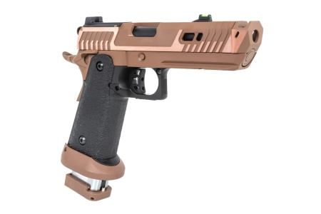 Pistolet ASG SRC Sahara Viper DUAL POWER z walizką transportową i magazynkiem CO2 Flat Dark Earth