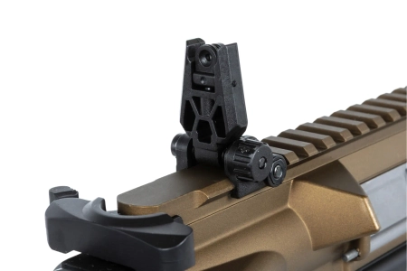 Karabinek ASG Specna Arms RRA SA-E25 HAL ETU™ Chaos Bronze z pomarańczowym urządzeniem wylotowym
