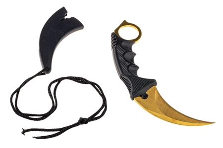 Nóż typu karambit złoty