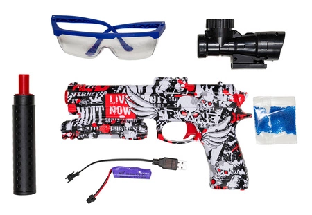 Pistolet elektryczny na żelowe kulki Beretta 92S - czerwony