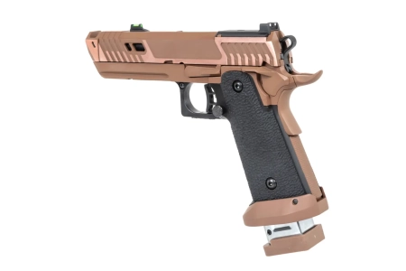 Pistolet ASG SRC Sahara Viper DUAL POWER z walizką transportową i magazynkiem CO2 Flat Dark Earth