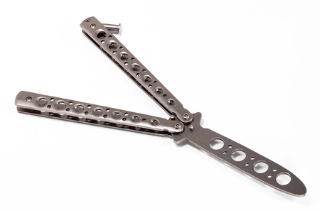 Nóż motylkowy treningowy Butterfly Srebrny