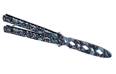 Motylek treningowy, DIAMOND, gray skull