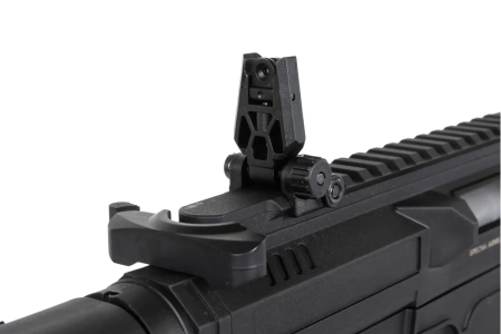 Pistolet maszynowy ASG Specna Arms SA-FX01 FLEX™ HAL ETU Czarny z pomarańczowym urządzeniem wylotowym