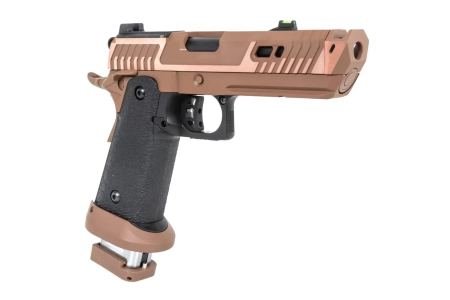 Pistolet ASG SRC Sahara Viper DUAL POWER z walizką transportową i magazynkiem CO2 Flat Dark Earth