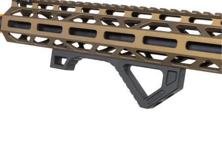 Karabinek ASG Specna Arms RRA SA-E24 HAL ETU™ Chaos Bronze z pomarańczowym urządzeniem wylotowym