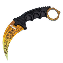 Karambit Tiger stripes, nieostry + pokrowiec