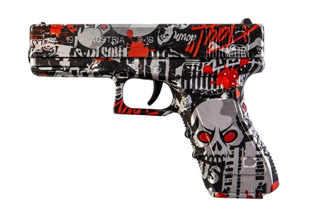 Dwa pistolety sprężynowe na żelowe kulki - graffiti