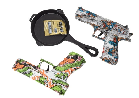 Dwa pistolety sprężynowe na żelowe kulki - dino